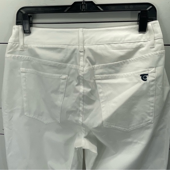 NWT Anthropologie Tretorn Cuffed Straight-Leg Golf Athletic White Pants Size 8 - Picture 6 of 13